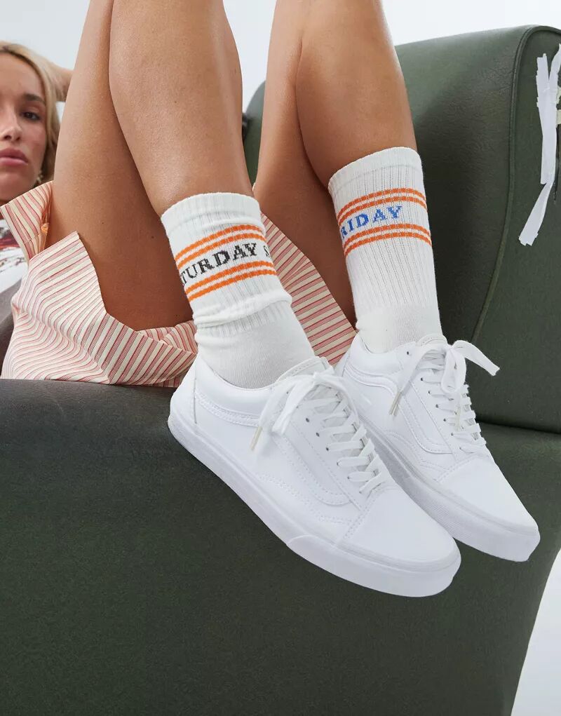 

Тройно-белые кроссовки из искусственной кожи Vans Old Skool, Белый, Тройно-белые кроссовки из искусственной кожи Vans Old Skool