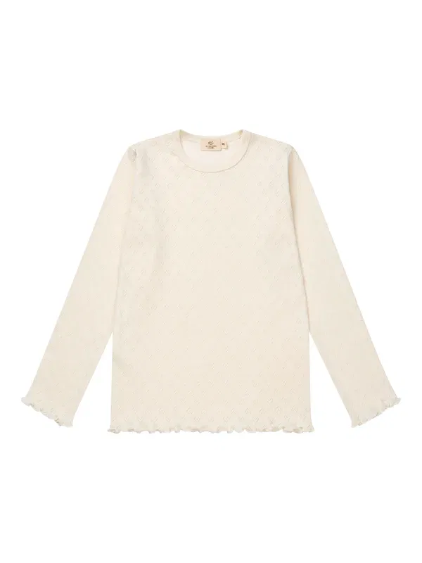Топ с длинным рукавом Pointelle heart tee Copenhagen Colors, кремовый