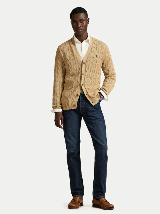 Кардиган regular fit 710890548006 Polo Ralph Lauren, бежевый — фото 2