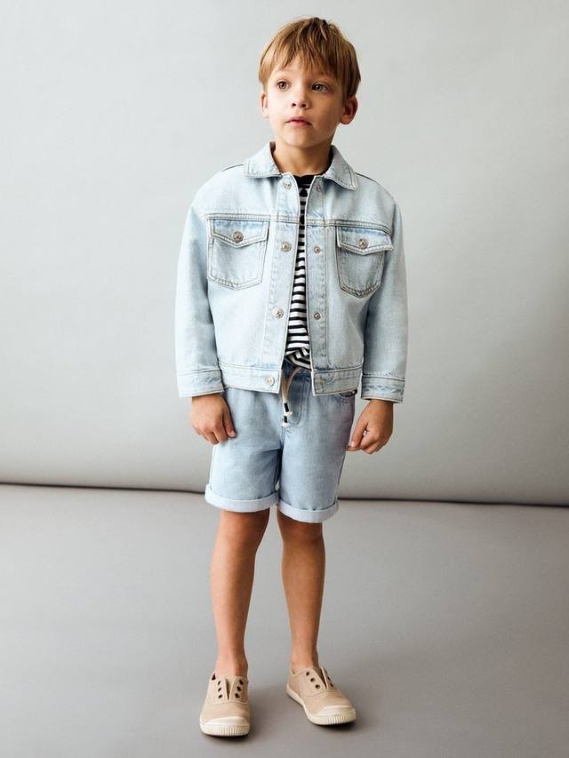 

Детские шорты кенгуру с завязками denim Mango, Mid Blue