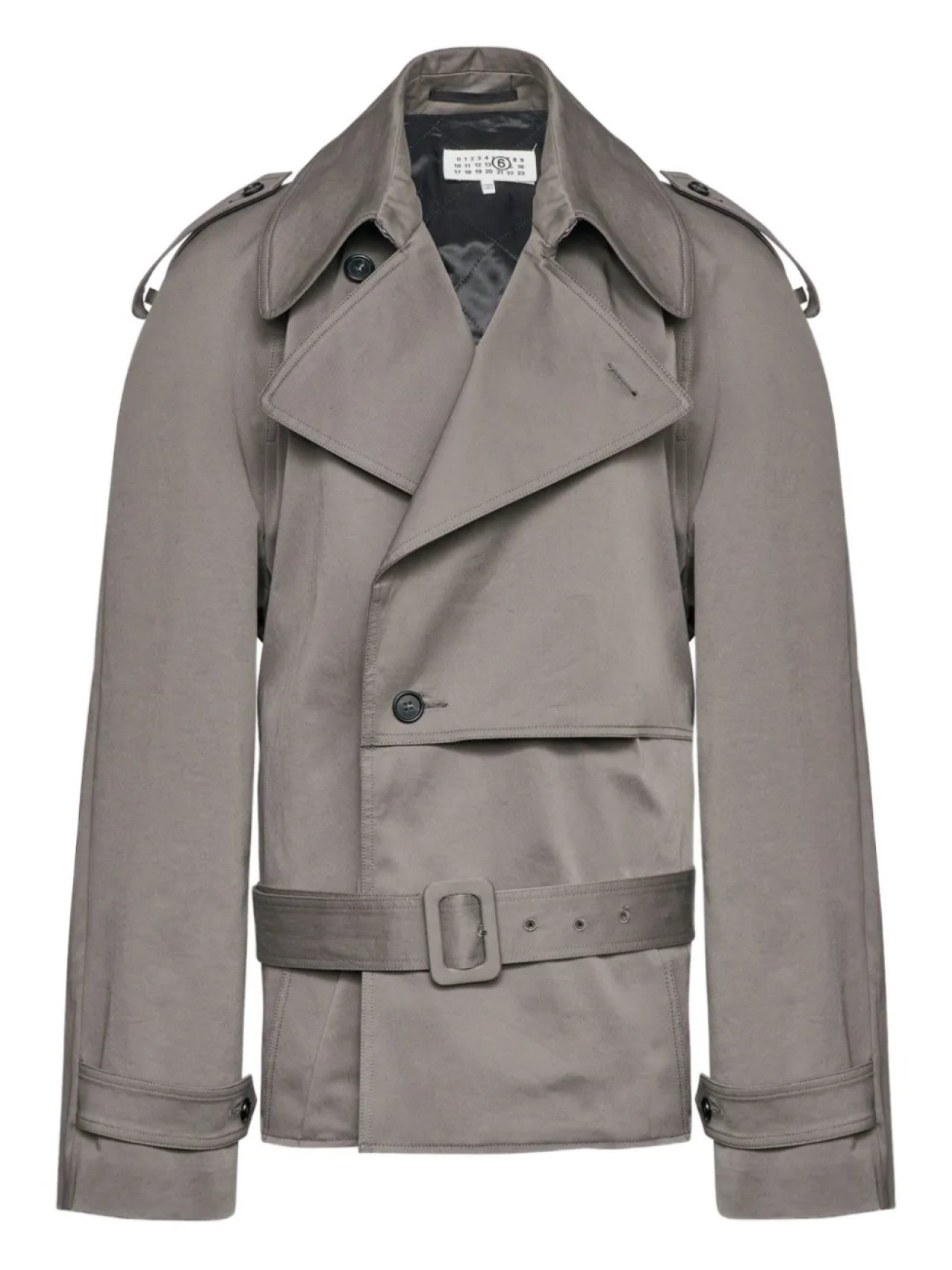 

MM6 Maison Margiela двубортный тренч, серый
