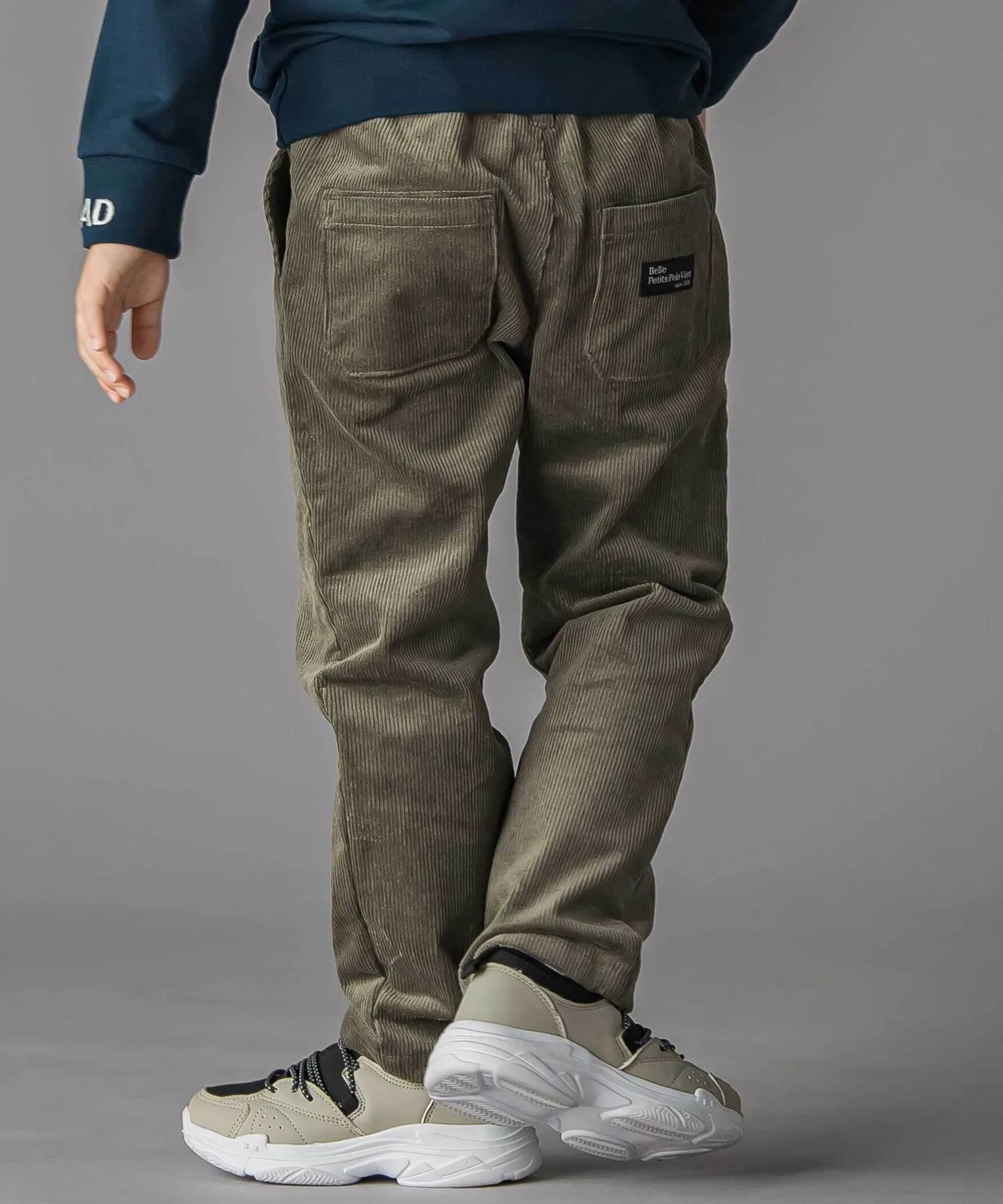 Детские вельветовые брюки BeBe Petits Pois Vert зелёные — фото 4