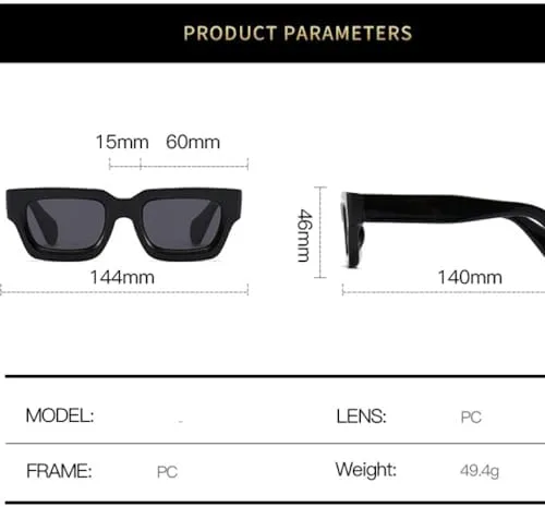 

Ретро-солнцезащитные очки маленького размера для женщин и мужчин, винтажные, массивные, квадратные, с толстой оправой, защита от УФ-излучения UV400 MTZJH, Black Red