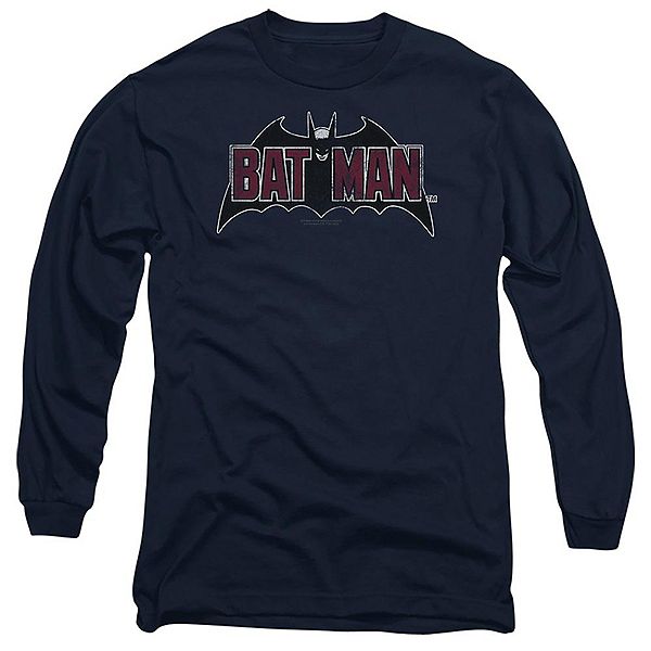 

Футболка с длинным рукавом Batman vintage bat logo на темно-синем Licensed Character