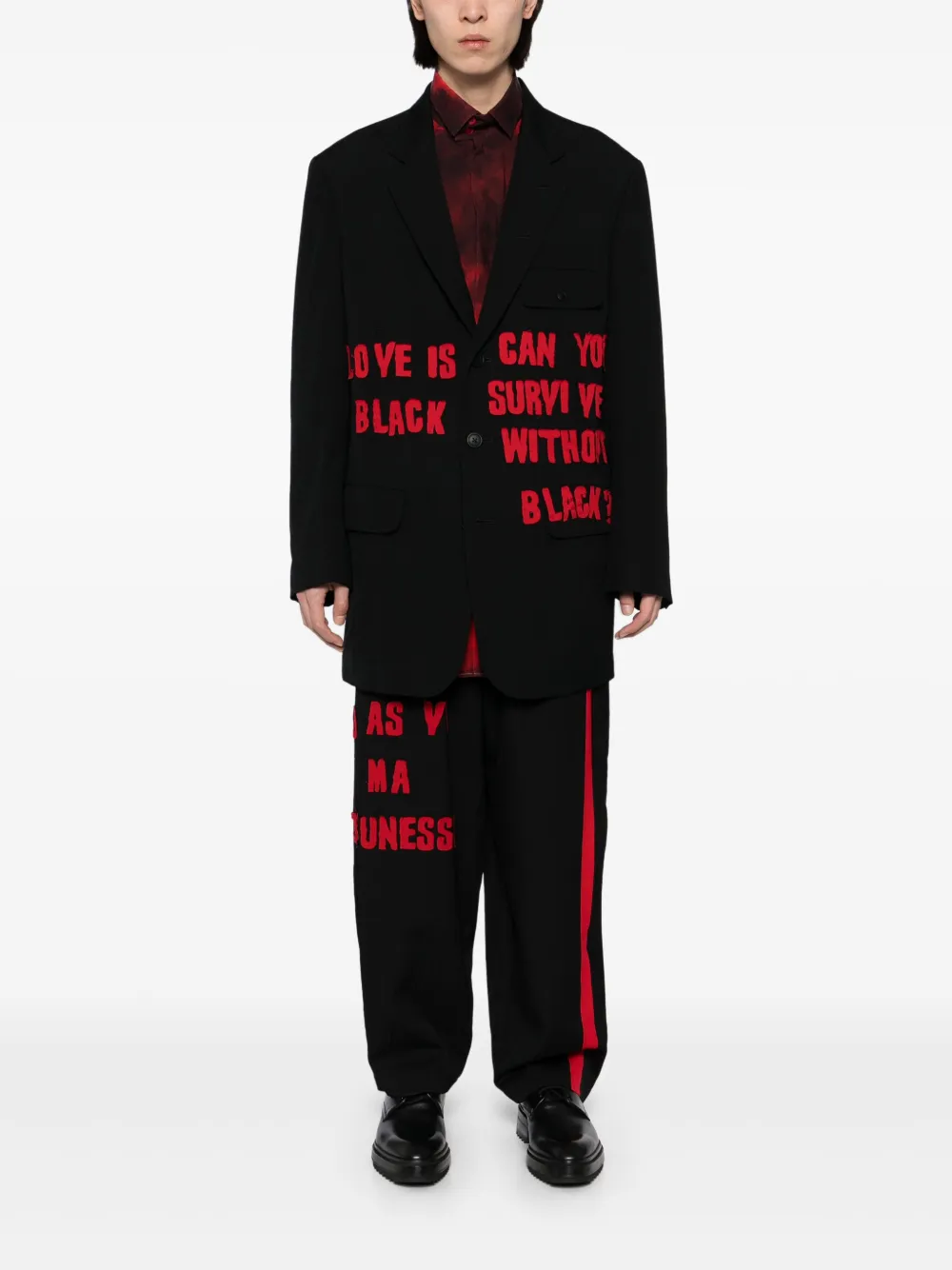 Пиджак в технике пэчворк Yohji Yamamoto, черный — фото 2