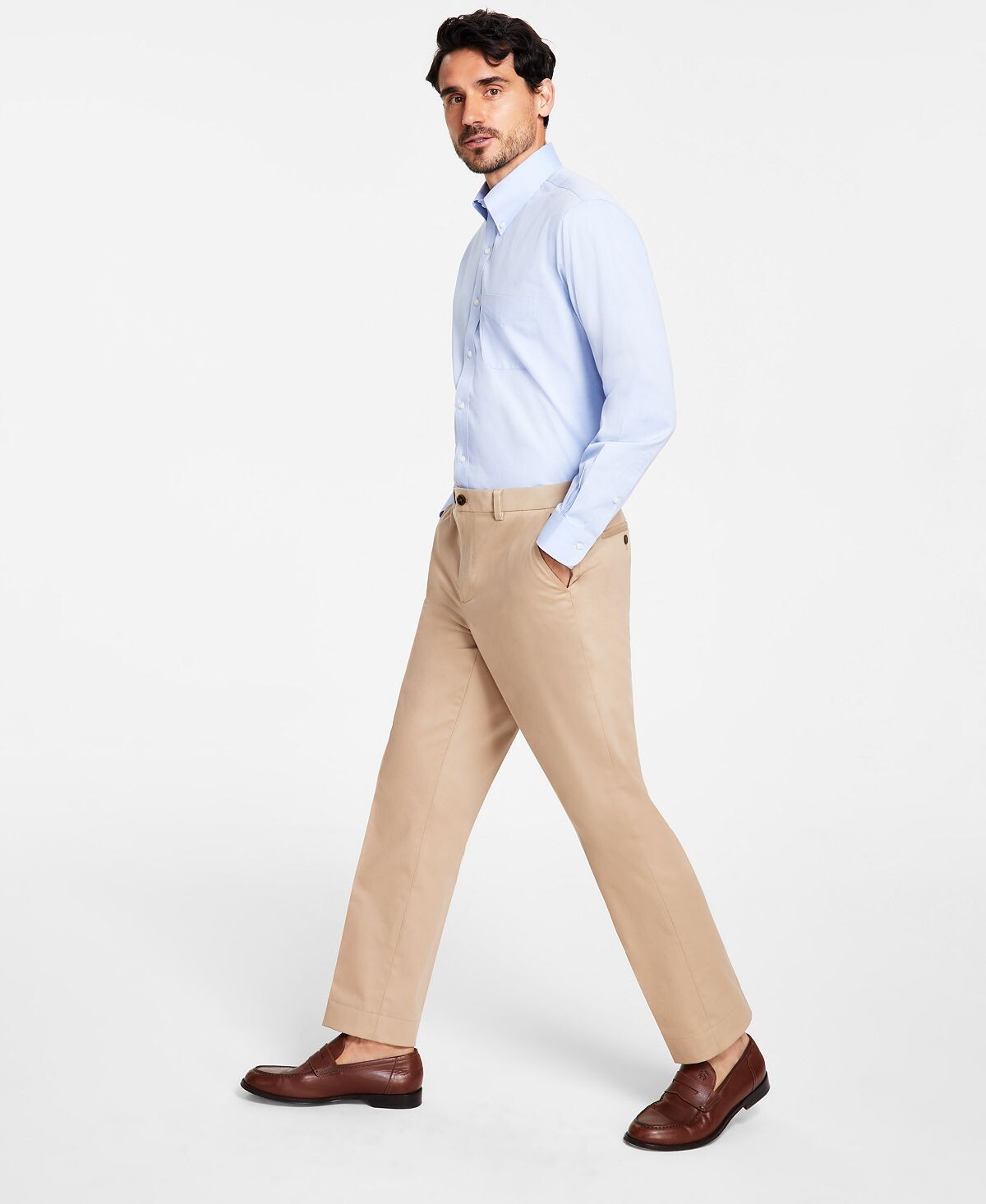 

Мужские брюки-чиносы классического кроя из хлопка стрейч Brooks Brothers