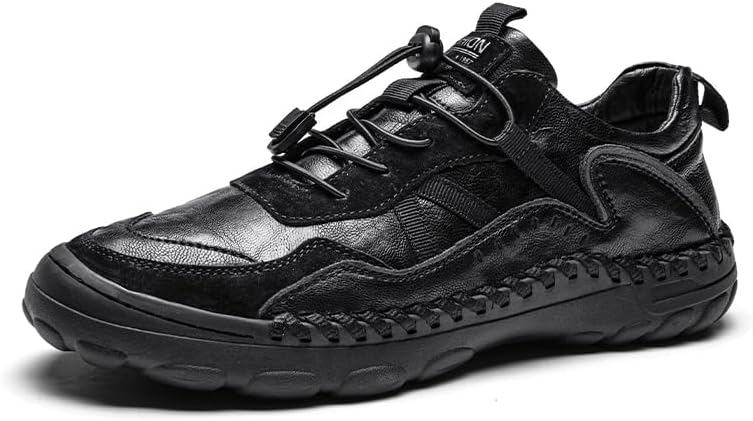 

Мужские повседневные прогулочные туфли из кожи, оксфорды, дышащие модные лоферы, легкие кроссовки с противоскользящей подошвой Asifn, черный