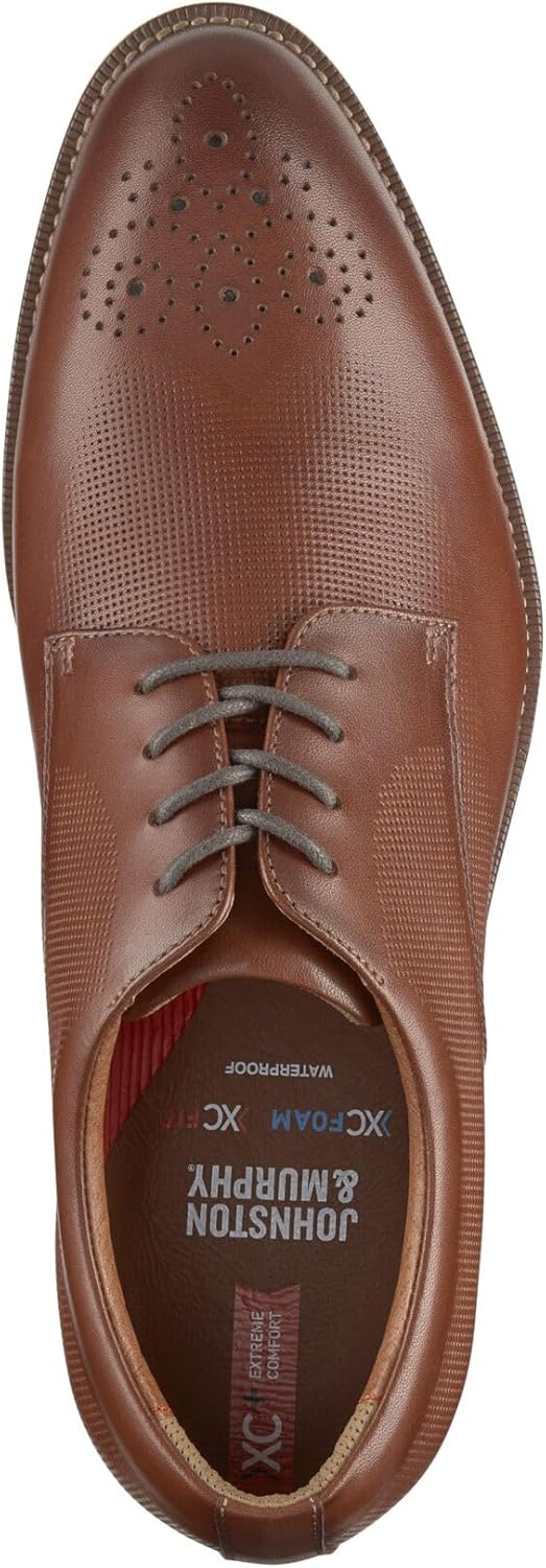 Туфли Oxford Johnston Murphy XC Copley с крыльями и шнуровкой Johnston & Murphy, Cognac Embossed Waterproof Full Grain Leather — фото 2