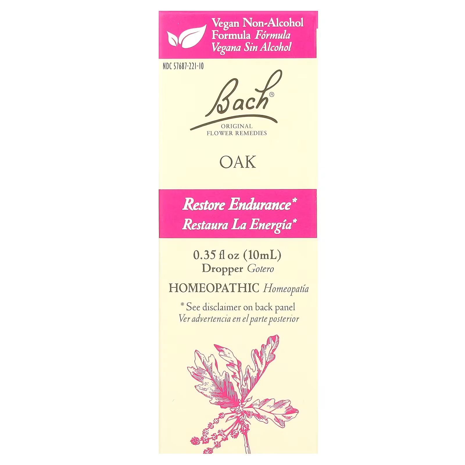 

Original Flower Remedies, Дуб, 0,35 жидкой унции (10 мл) Bach