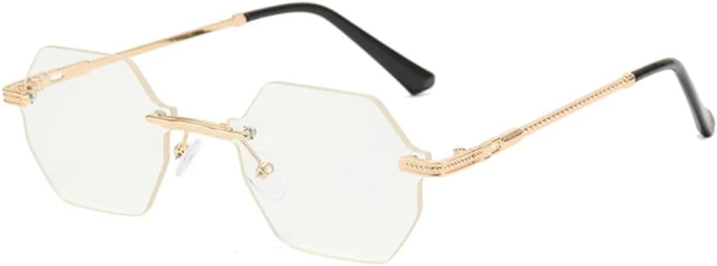 

Солнцезащитные очки с защитой UV400 | Без оправы, металлический панк, разноцветные линзы | Для женщин и мужчин, для занятий спортом на открытом воздухе и вождения DSVIGF, Gold