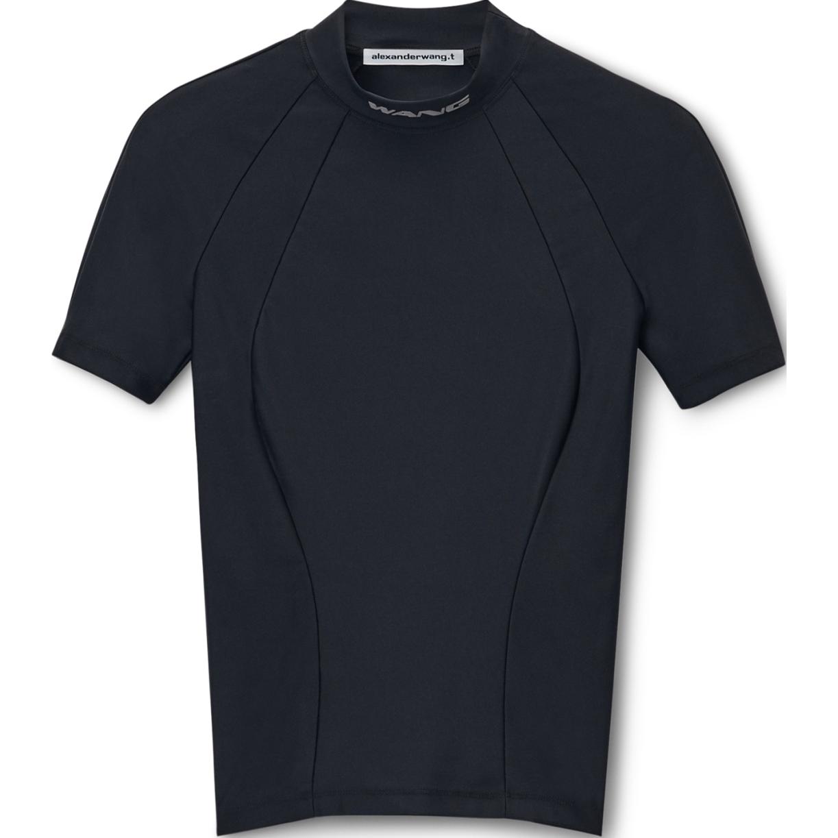 

Alexander Wang Футболка с коротким рукавом и верхним воротом, черная