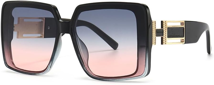 

Солнцезащитные очки UV400 с большой оправой для путешествий, вождения, градиентной расцветки, для женщин и мужчин, бега и занятий спортом на открытом воздухе UYPTK, Black Gray Pink