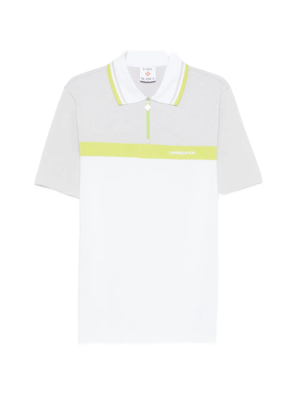 

Поло на молнии с цветными блоками Casablanca, белый