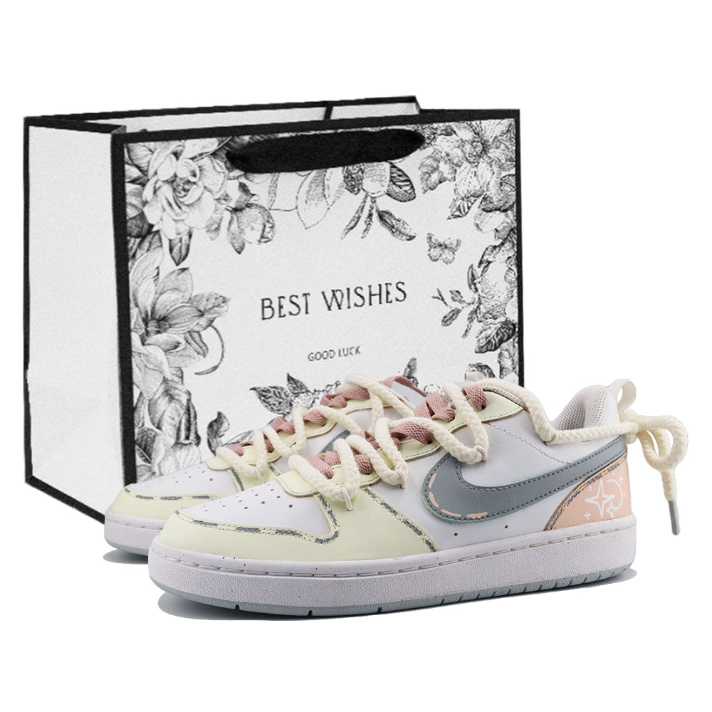 

Детская низкая обувь для скейтбординга Court Borough Seven Point Adjustment, сумка для покупок, теплые зимние конфеты Star Candy Nike, светлый желтый