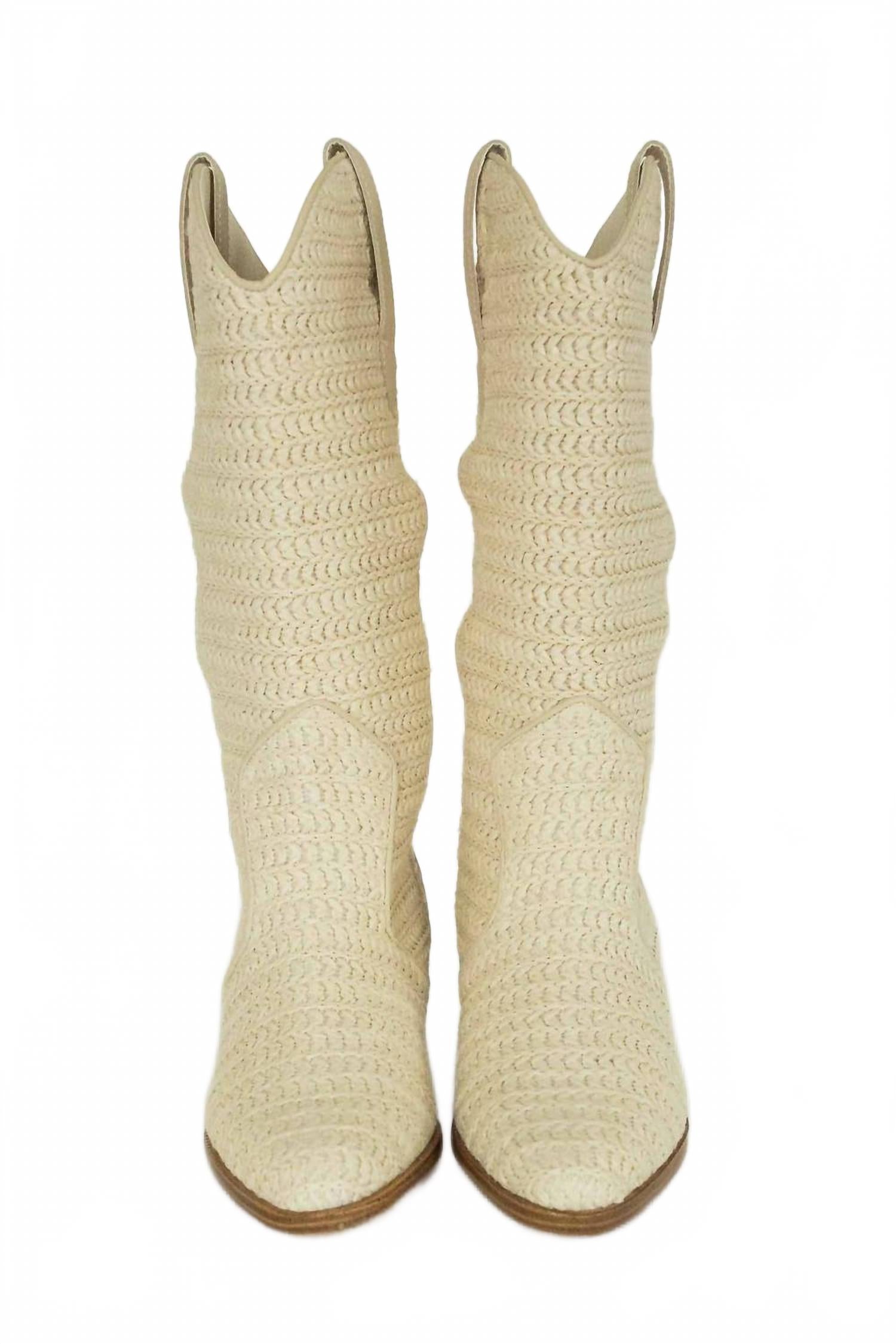 Женские кожаные ботильоны Jenah из рафии в цвете кости Mia Shoes, Bone — фото 2