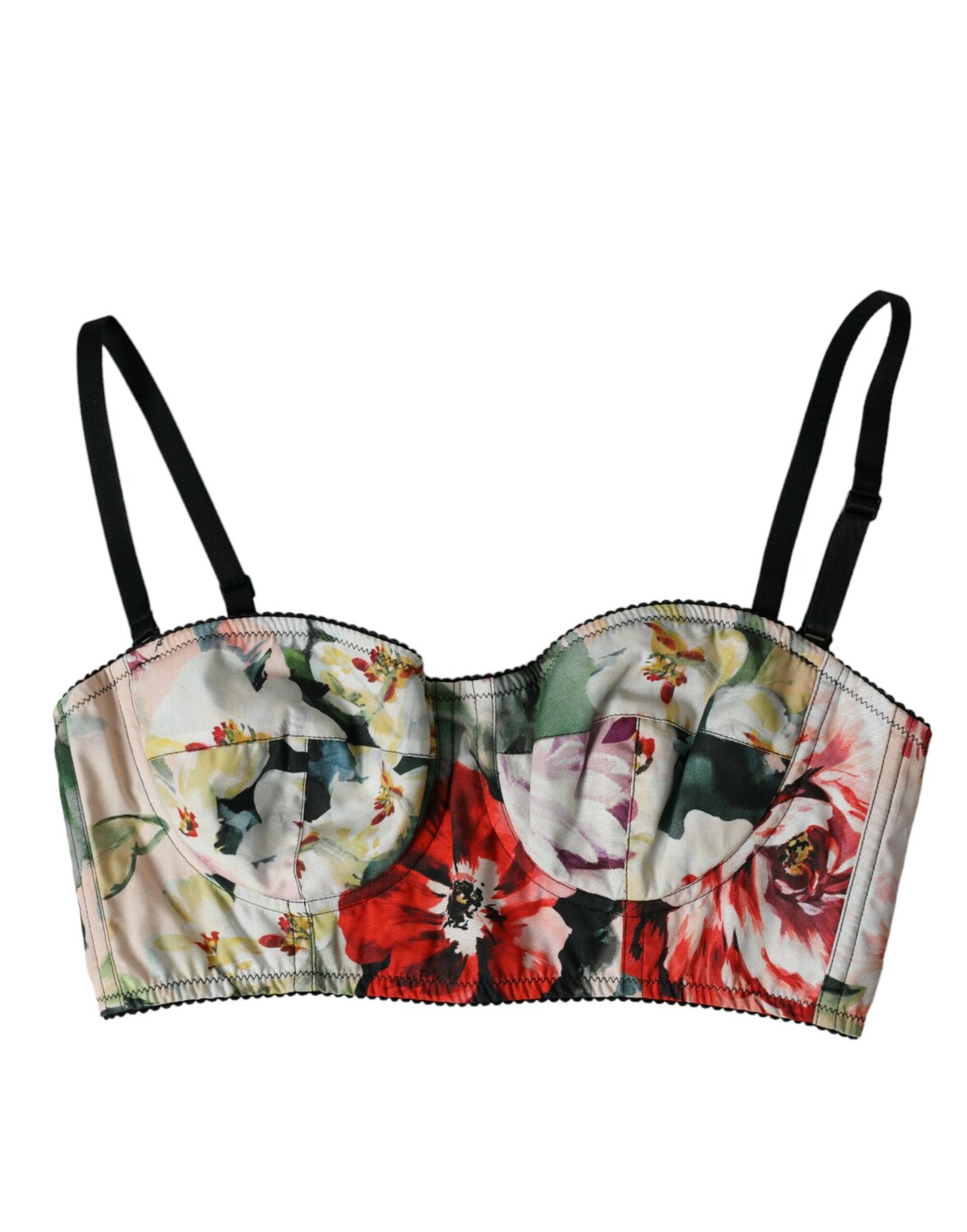 

Укороченный топ-бюстье с разноцветным цветочным принтом Dolce & Gabbana