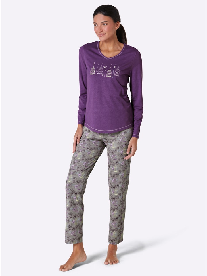 

WITT WEIDEN Пижама с принтом фиолетового и серого цвета