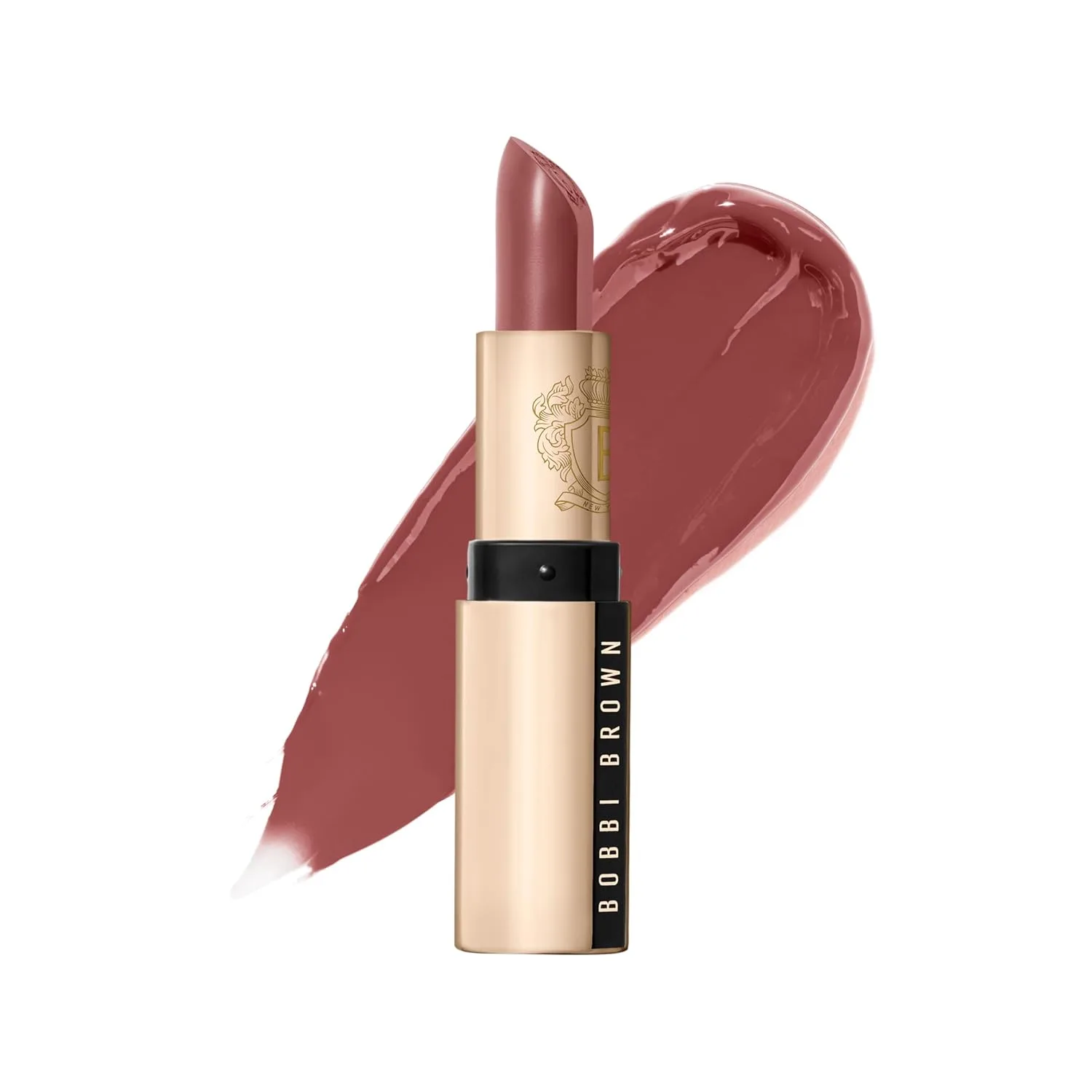 Помада Bobbi Brown Luxe | Яркая, ухаживающая за кожей помада для насыщенного сатинового финиша | Масло ромашки и воск из цветков жасмина, 0,12 унции, 05 Pink Buff (Creamy nude)