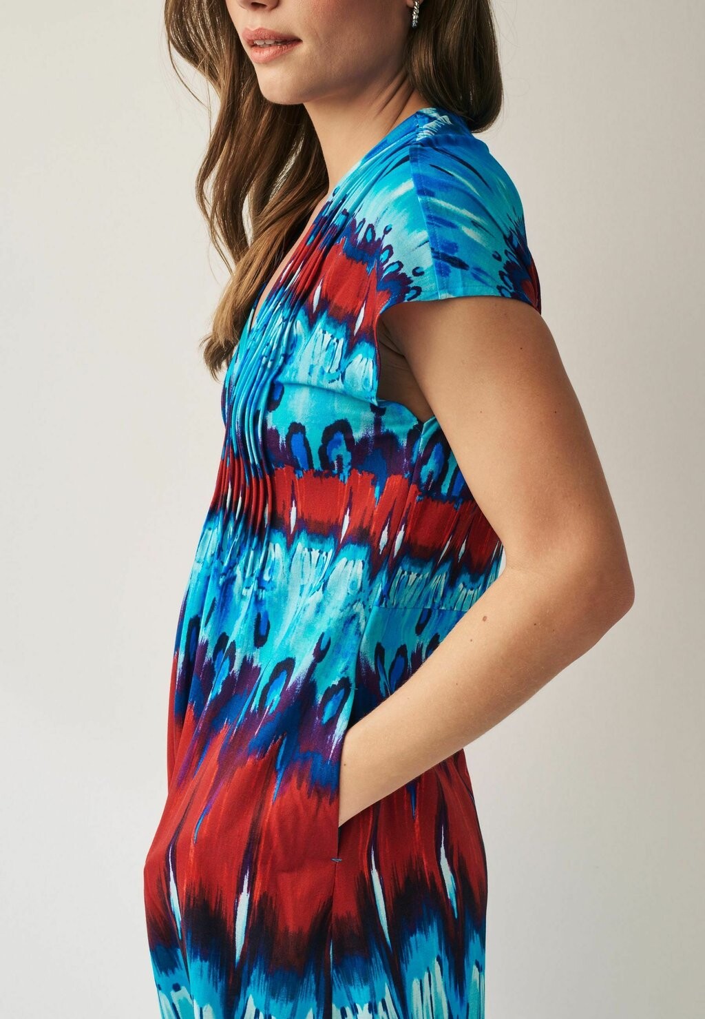 

Платье макси SHORT SLEEVE PINTUCK- REGULAR FIT Next, синий