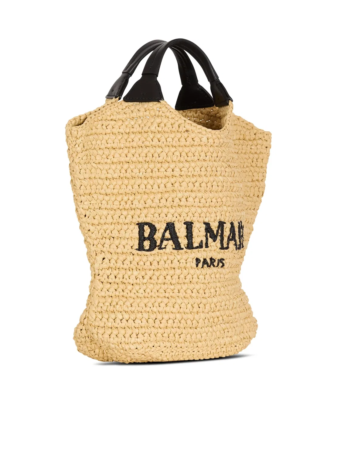 Мини-сумка-тоут BALMAIN, связанная крючком, бежевый — фото 3