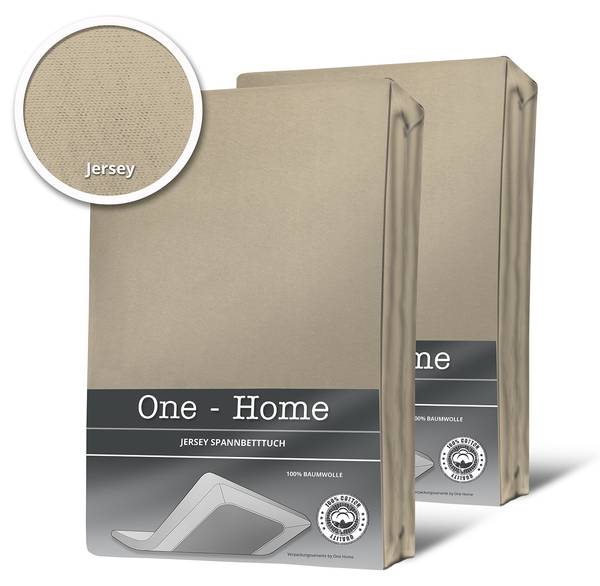 

Простынь на подгонке One-Home Jersey beige 140x200 cm, 140x25x200 см, бежевый