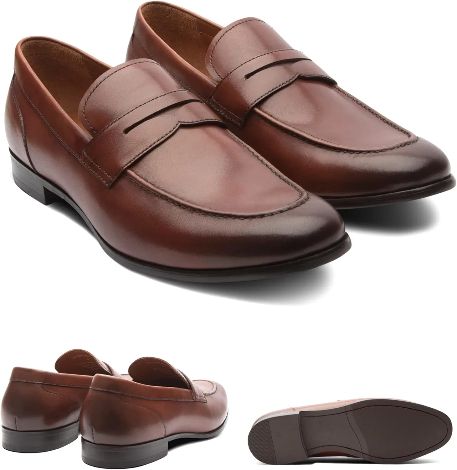 Лоферы мужские с кисточками Dunross & Sons, цвета бренди — фото 2