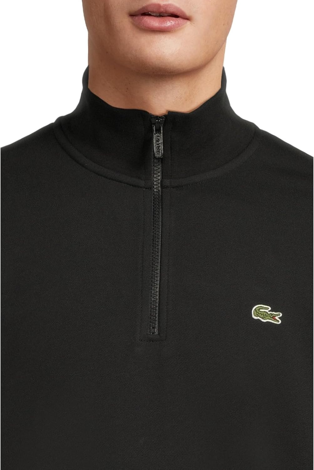 Lacoste мужская толстовка с высоким воротником и молнией, Black — фото 4