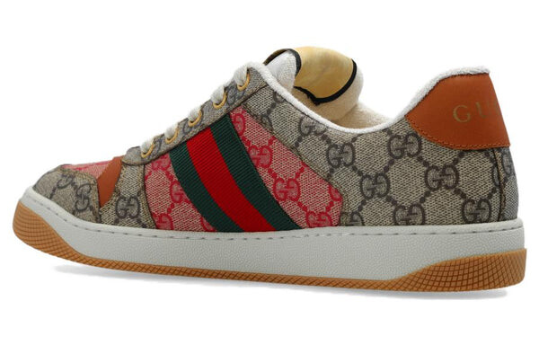 Кроссовки screener gg canvas sneakers 'hibiscus red beige' Gucci, красный — фото 3