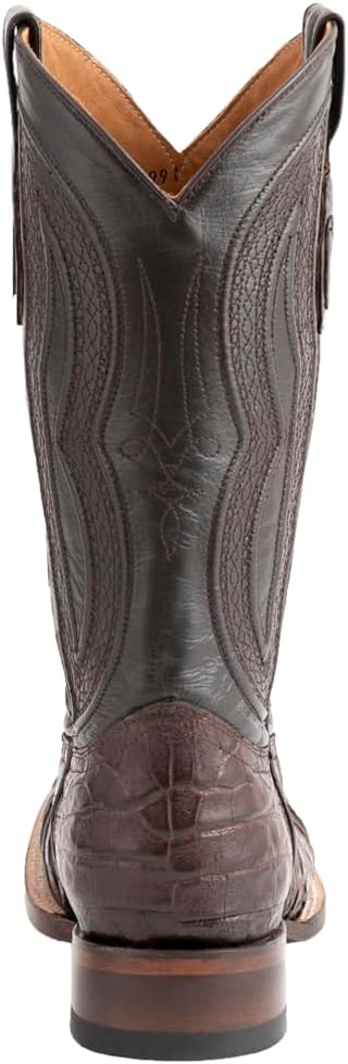 Мужские ботинки Ferrini Italia Dakota Belly с вышивкой, квадратный носок, деловые, средняя голень - коричневые — фото 3