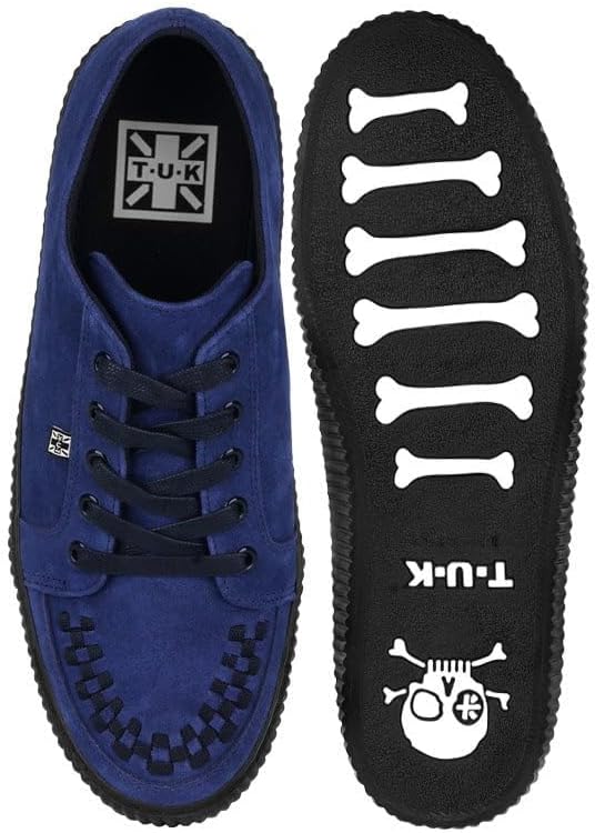Кроссовки T.U.K. Suede Creeper для женщин и мужчин, Шнуровка, черная переплетенная текстура и люверсы, Классическая рифленая подошва и сетчатая подкладка, Комфорт с памятью формы для повседневной носки — фото 3