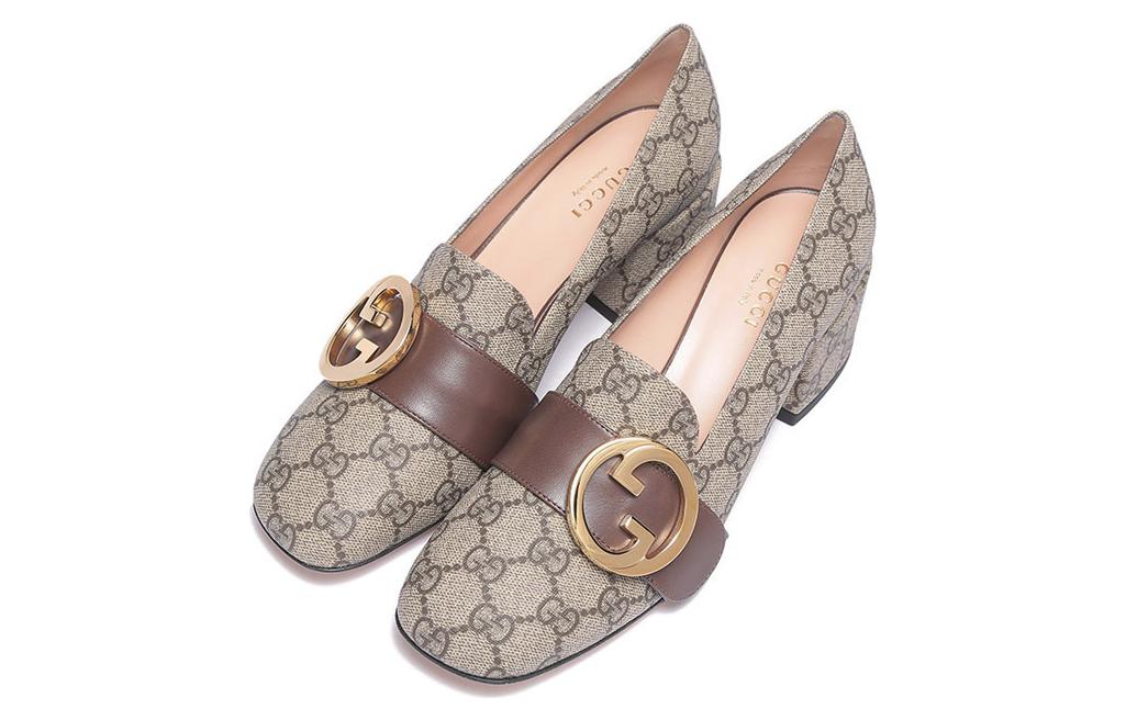 Кроссовки (WMNS) Gucci Blondie pump GG Supreme canvas 'Beige Ebony' 701711-9I650-9769 — фото 3