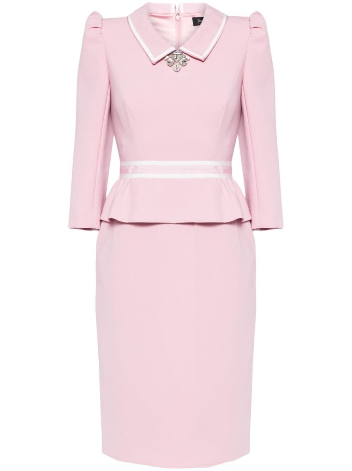 

Jenny Packham платье миди Honeybee с баской, розовый