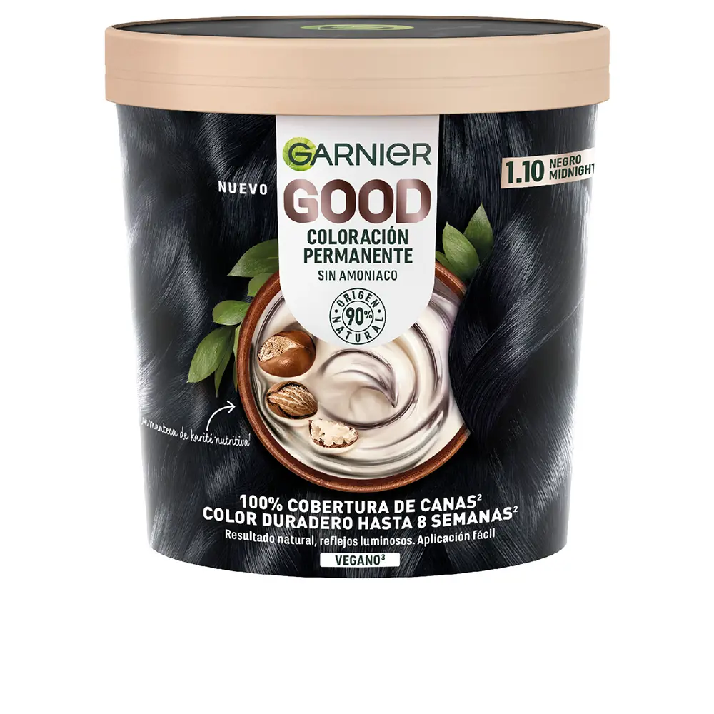

Краска для волос Good coloración permanente Garnier, цвет 1.10-negro, 217 мл.