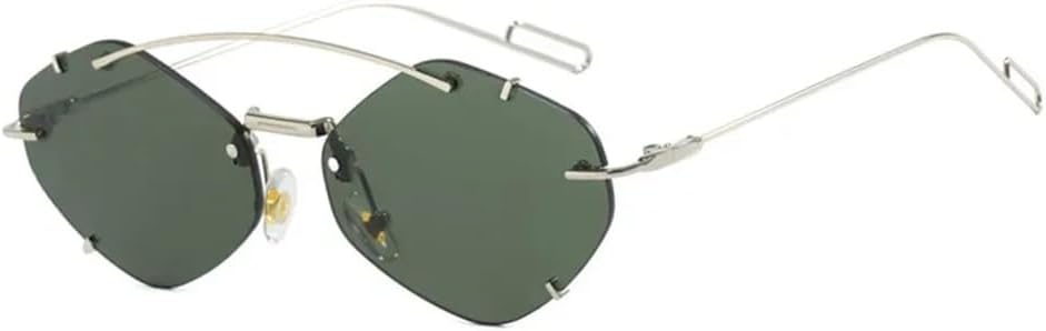 

Женские солнцезащитные очки без оправы Polygon, модные солнцезащитные очки с градиентным переходом, женские очки в стиле «конфетные очки» с защитой от УФ-излучения UV400 KTUCN, Green