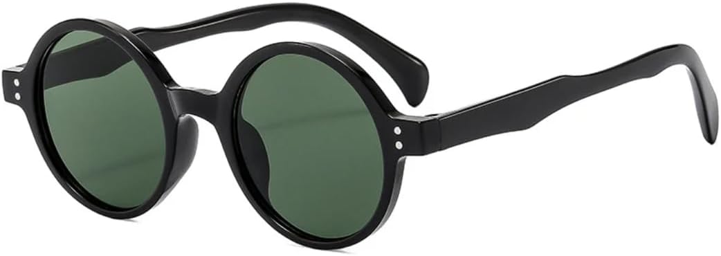 

Винтажные круглые солнцезащитные очки с модными заклепками для женщин, роскошные мужские очки для активного отдыха, путешествий, рыбалки, защита от УФ-излучения UV400 TVTBBVV, Black Green