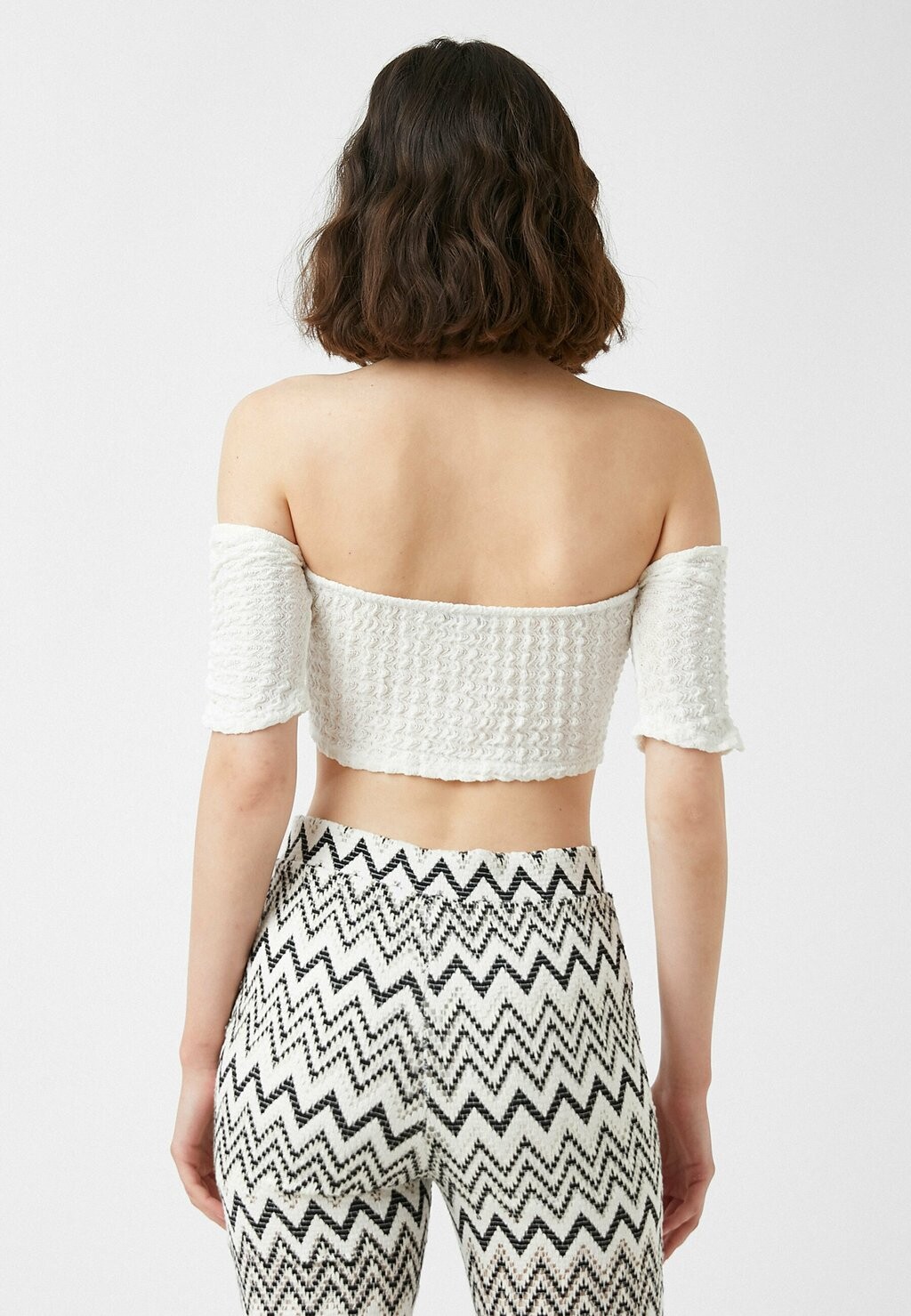 

Блуза STRAPLESS CROP TIE DETAIL. Koton, белый