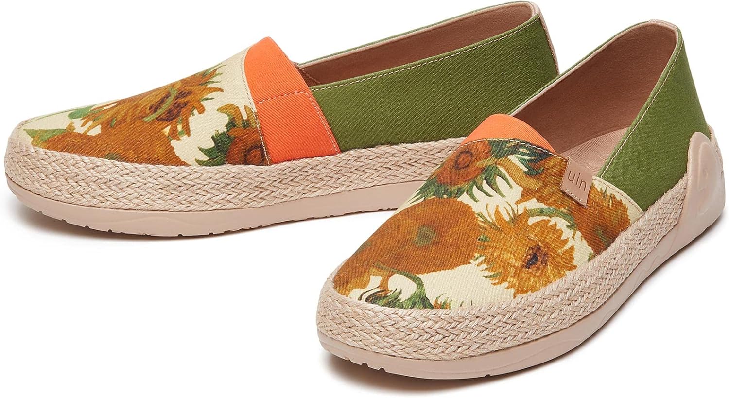 Мужские эспадрильи UIN Slip Ons- легкие прогулочные повседневные лоферы, удобные, с ручной росписью, серия Marbella, Marbella-van Gogh Sunflowers — фото 3