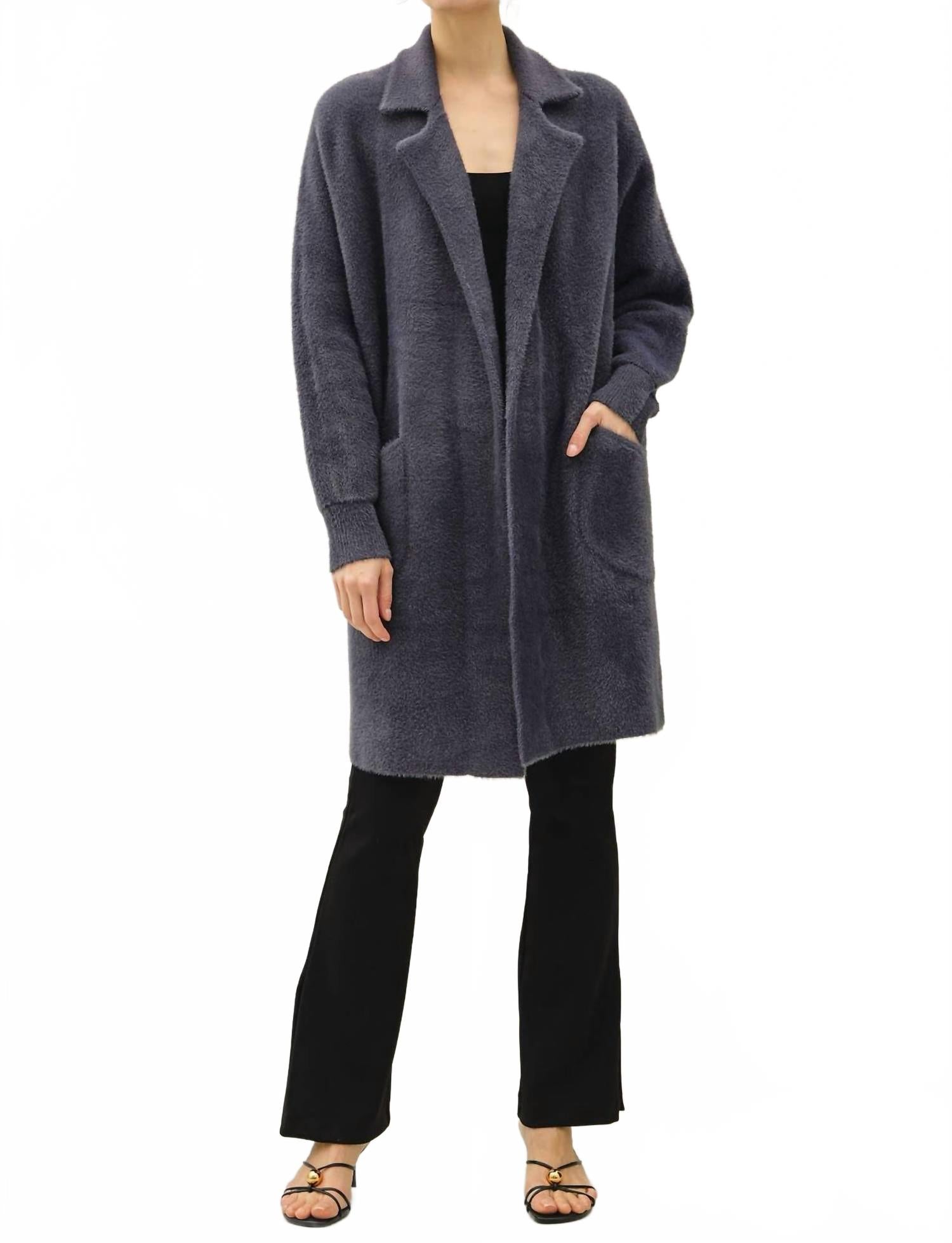 

Be cool Пушистый кардиган-блейзер серого цвета