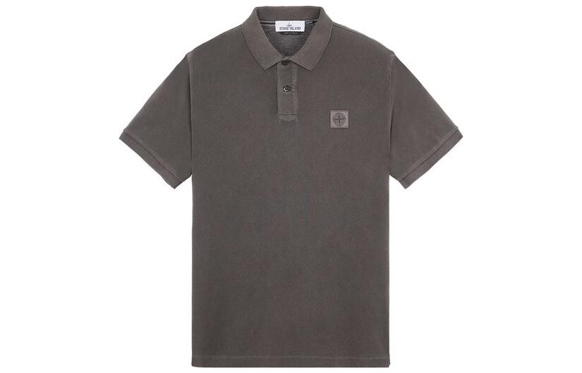 

Рубашка поло мужская стально-серая Stone Island, серый