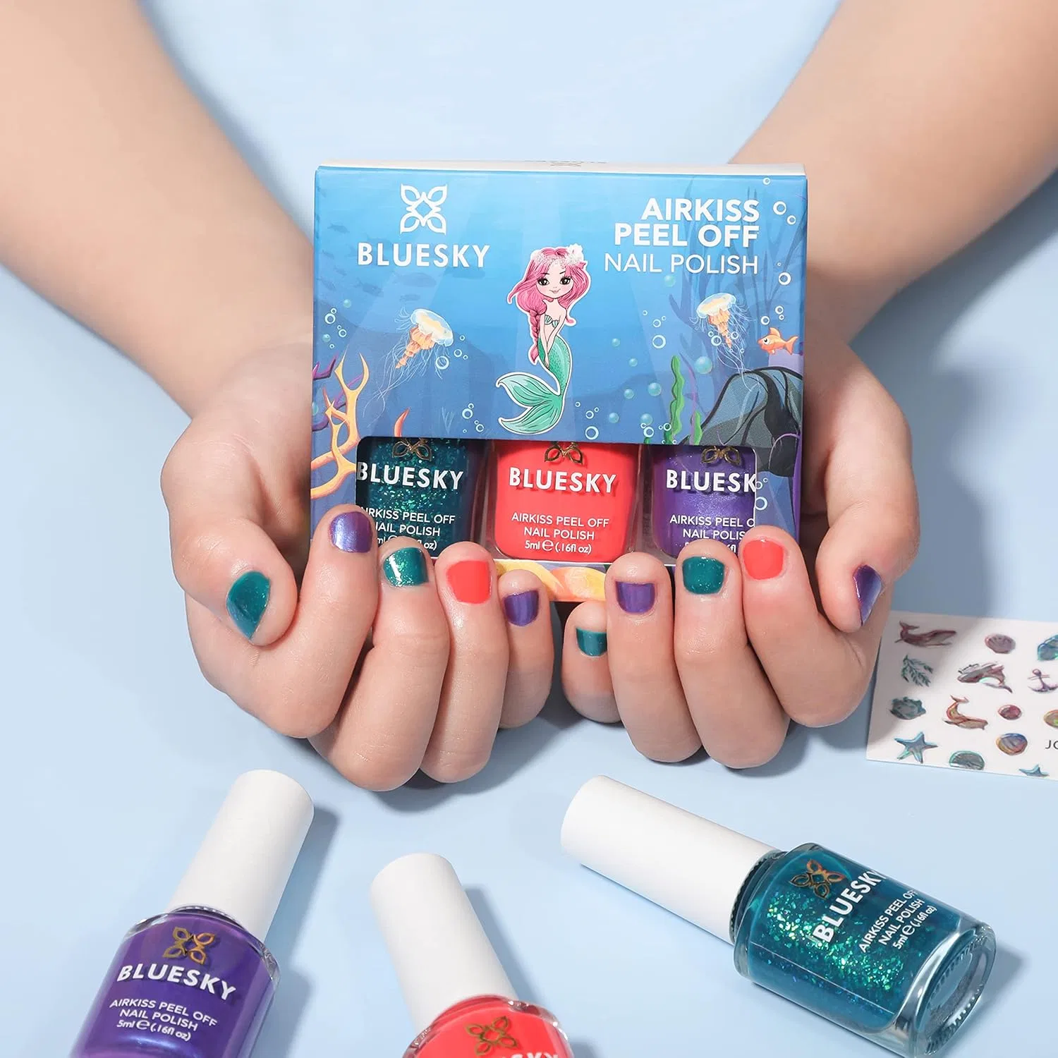 Детский набор лаков для ногтей BLUESKY Airkiss Kids Set Bluesky — фото 4