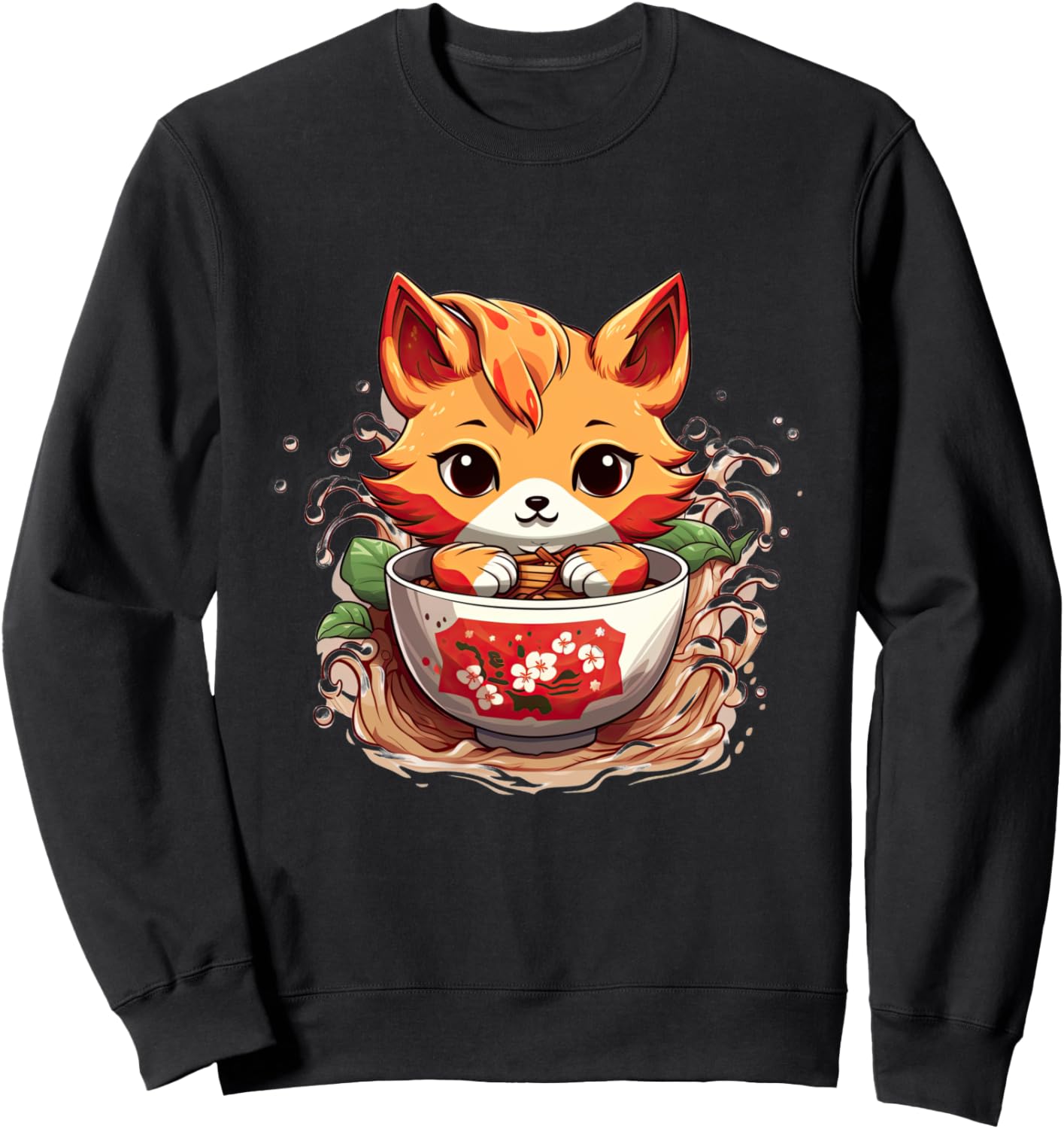

Толстовка Japanese Ramen Eating Animal Design, черный