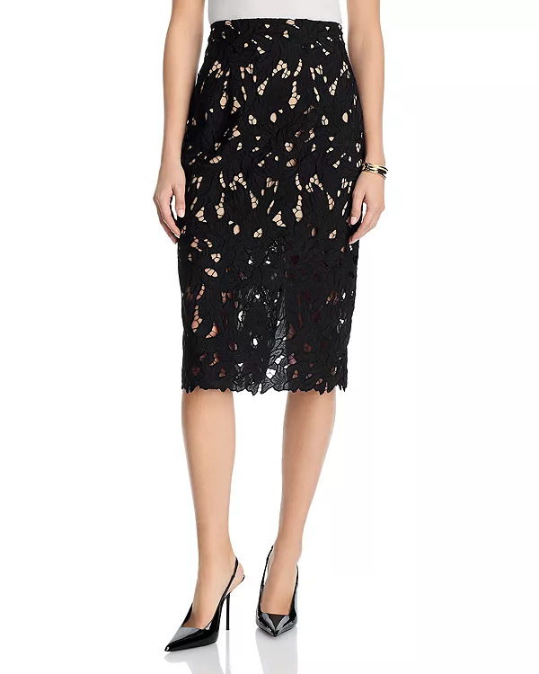 

Кружевная юбка миди - эксклюзив Aqua, черный