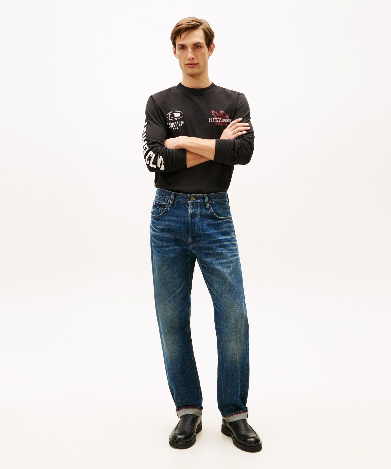 Современная спортивная футболка с длинным рукавом TOMMY HILFIGER, Black BDS — фото 4