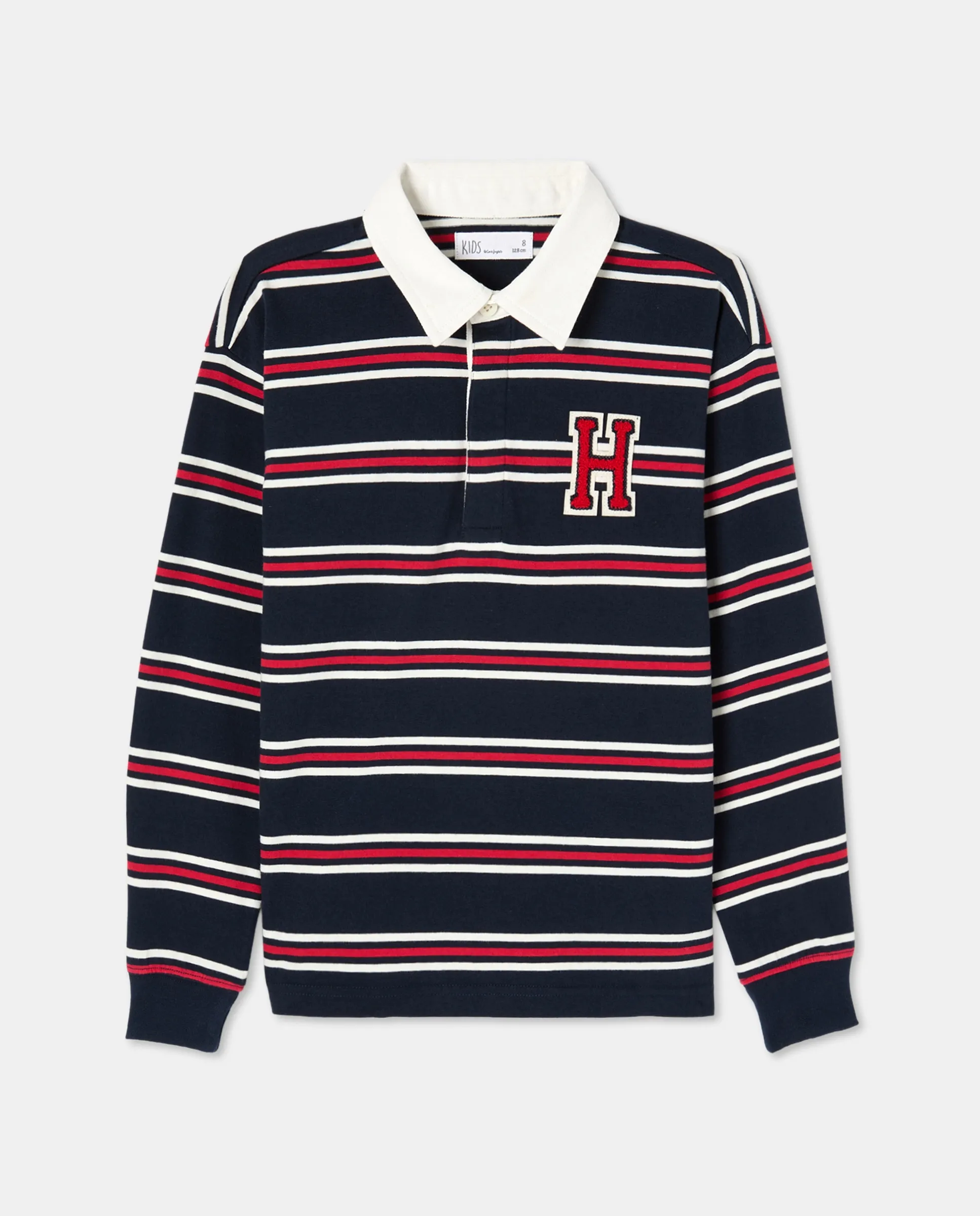 

Детский поло с длинным рукавом в полоску Kids El Corte Inglés, синий