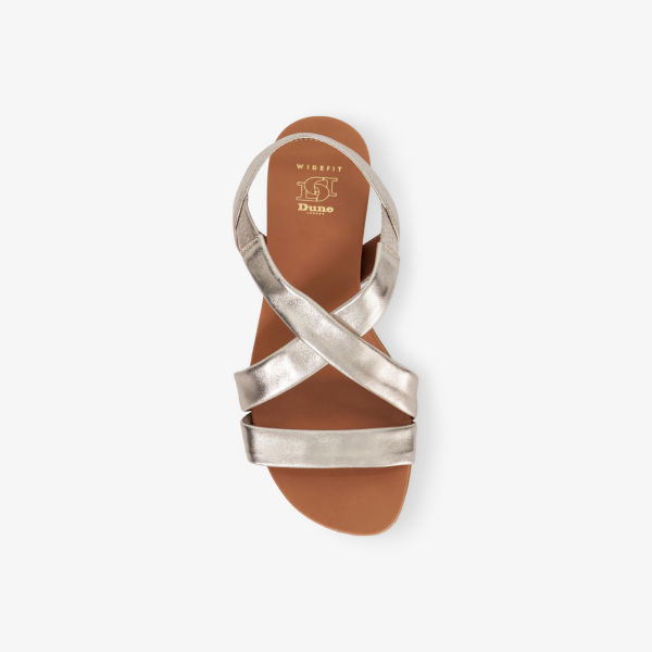 Сандалии Dune Landies comfort-strap на плоской подошве из кожи, золотой — фото 2
