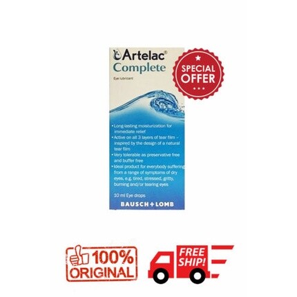 

Bausch & Lomb Artelac Complete Eye Lubricant Drops 10 мл Bausch + Lomb