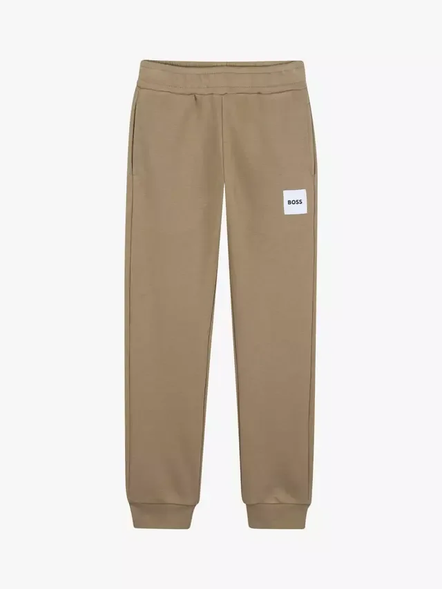 Детские спортивные штаны из смесовой хлопковой ткани HUGO BOSS, Dark Stone