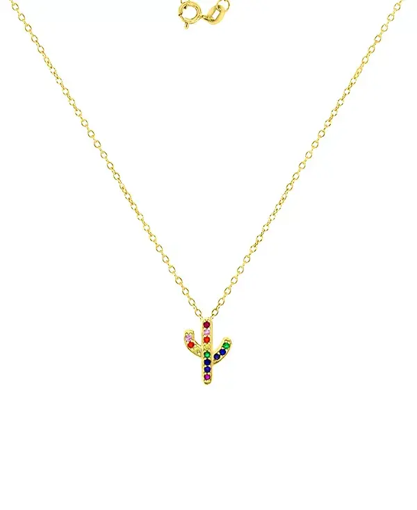 

Ожерелье с подвеской в виде разноцветного кактуса из кубического циркония, 18 дюймов Macy'S, yellow