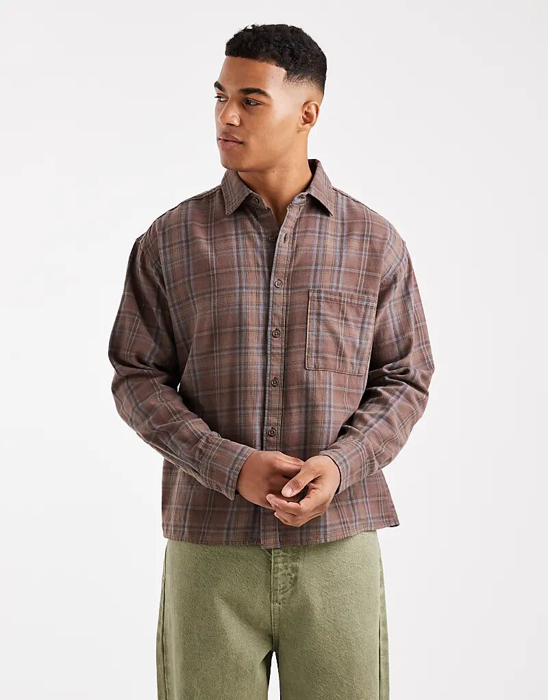 

Рубашка с длинным рукавом Cotton On Tribeca коричневого цвета