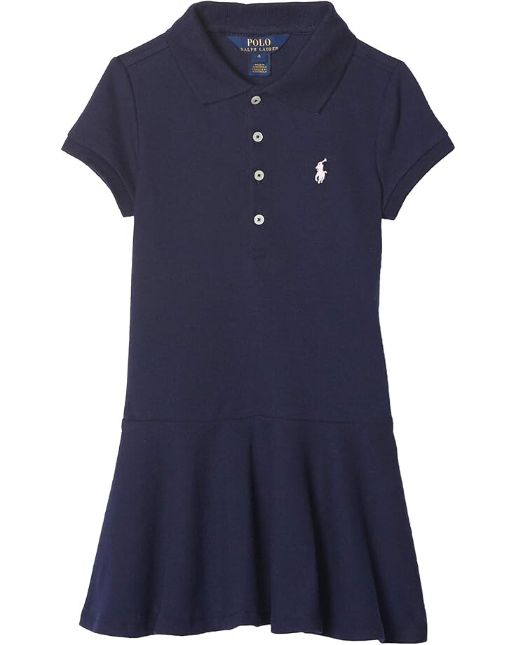 

Платье Polo Ralph Lauren Kids Short Sleeve Polo Dress, цвет Refined Navy